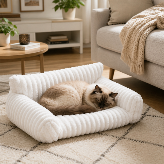 Flauschiges Wolken-Katzensofa mit weichen Seitenpolstern & Waschbarem