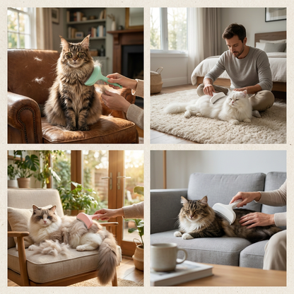 Unterwollrechen für Katzen – Extra breites Fellpflegewerkzeug für lose Haare & langes Fell