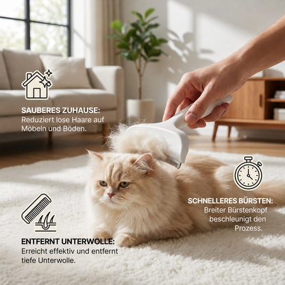 Unterwollrechen für Katzen – Extra breites Fellpflegewerkzeug für lose Haare & langes Fell