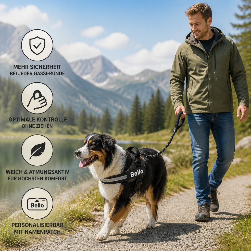 Personalisiertes Anti-Zug-Hundegeschirr für entspanntere Spaziergänge