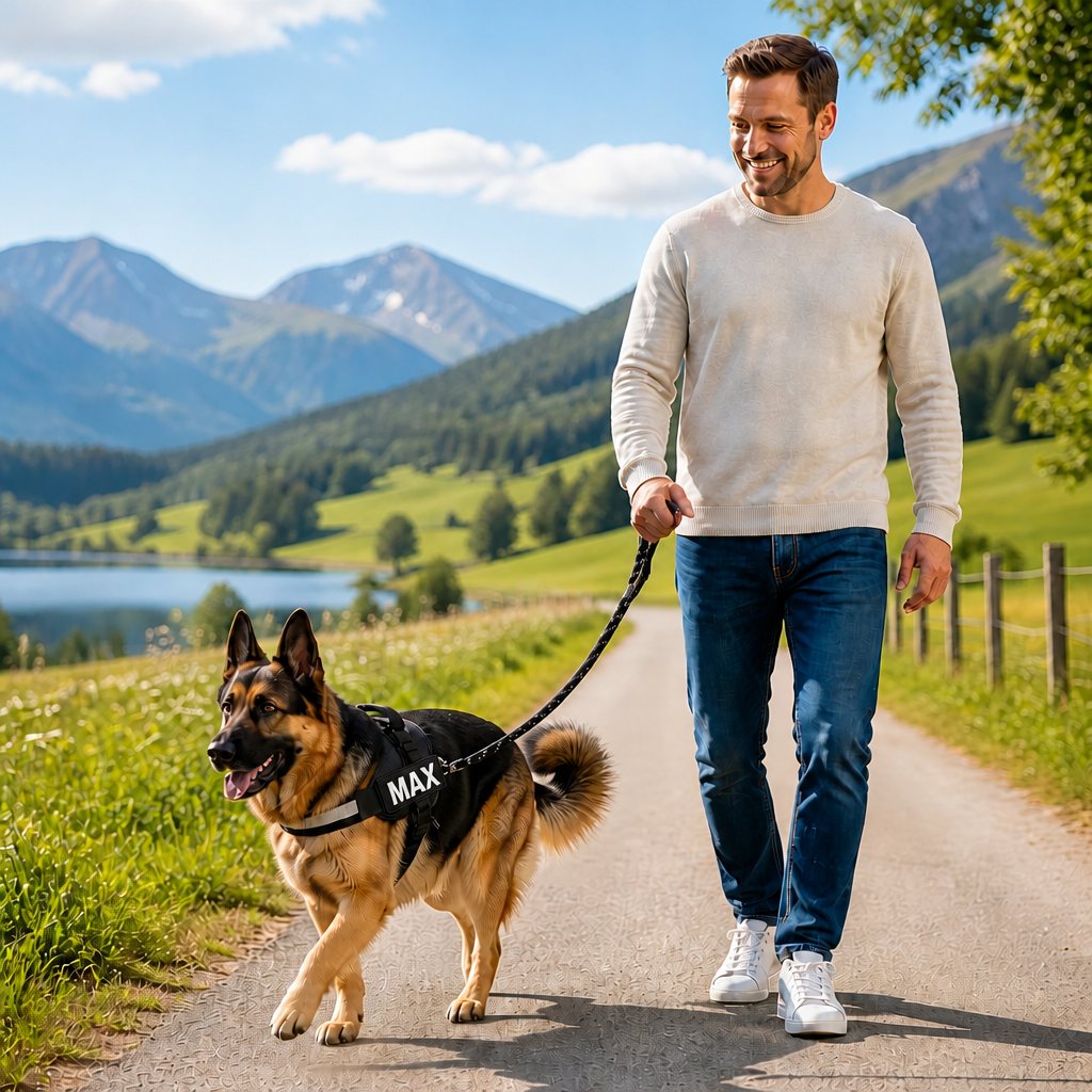 Personalisiertes Anti-Zug-Hundegeschirr für entspanntere Spaziergänge