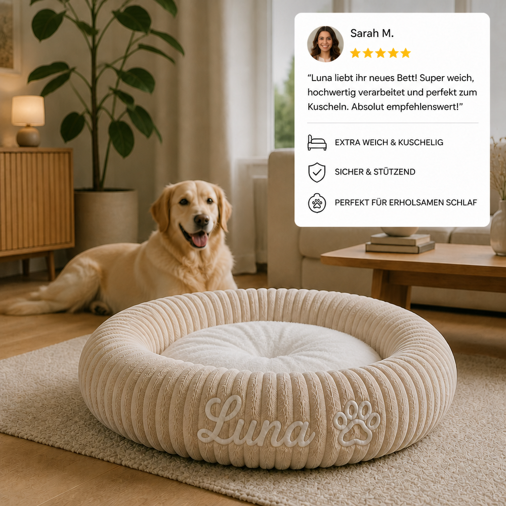 Personalisiertes Rundes Flauschiges Hundebett
