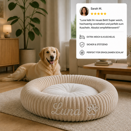 Personalisiertes Rundes Flauschiges Hundebett