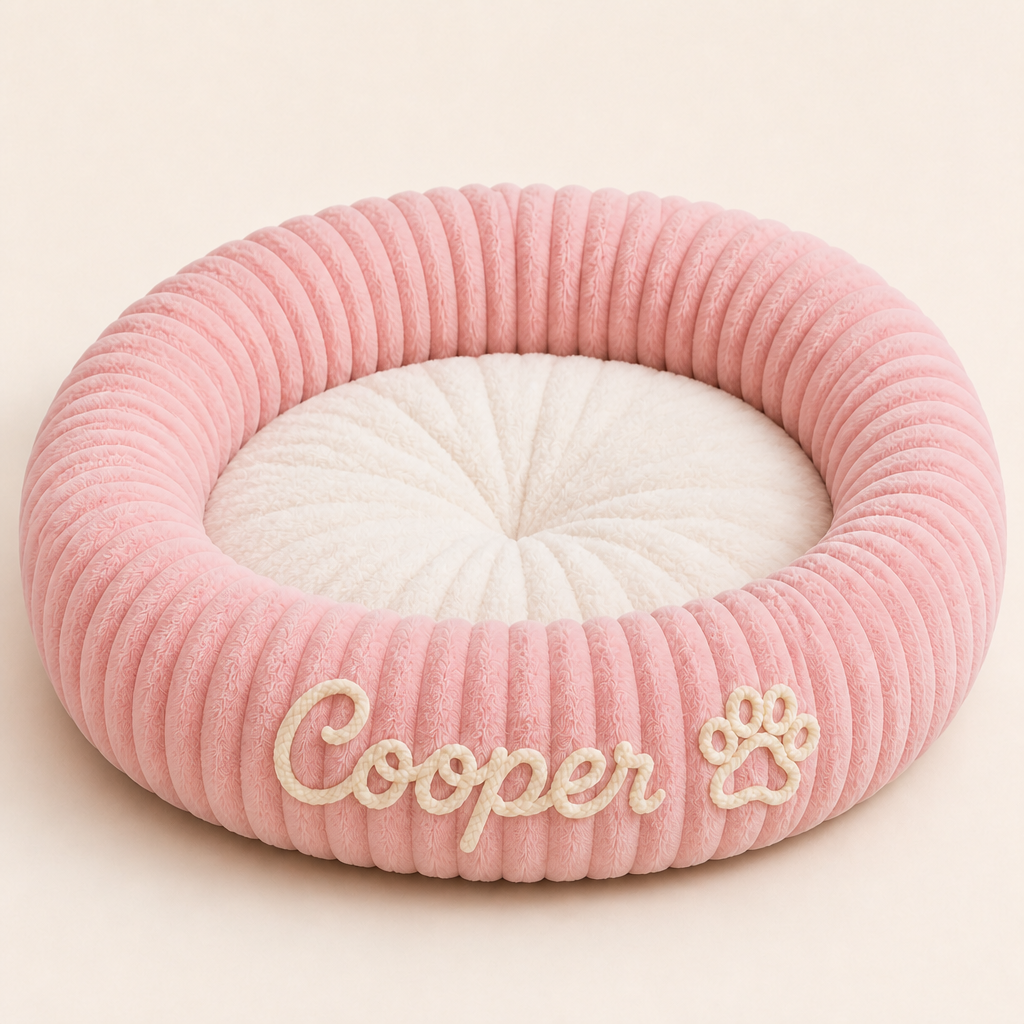Personalisiertes Rundes Flauschiges Hundebett