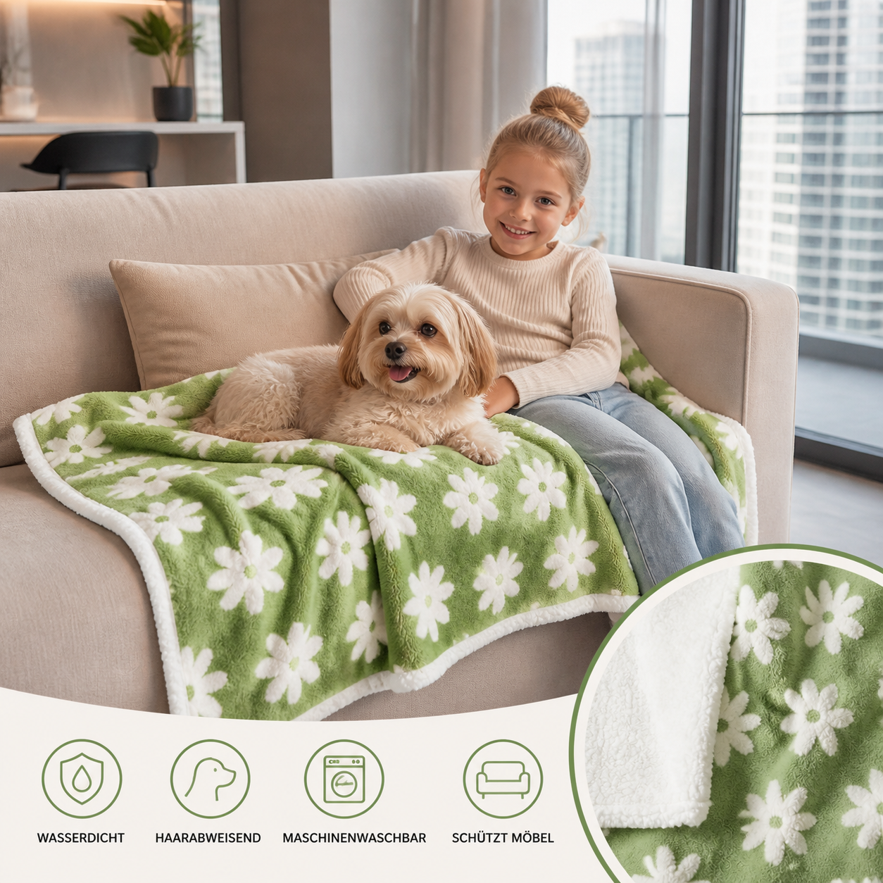 Wasserdichte Haustierdecke – Beidseitiger Sofa- & Möbelschutz