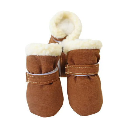 Weiche Samt-Pfotenstiefel für Hunde – Warm & rutschfest