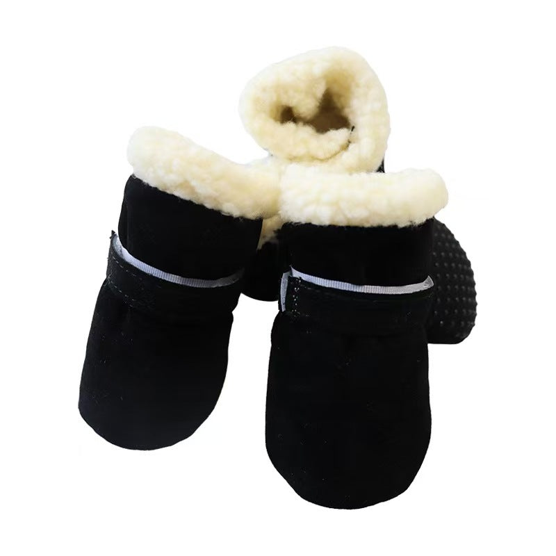 Weiche Samt-Pfotenstiefel für Hunde – Warm & rutschfest