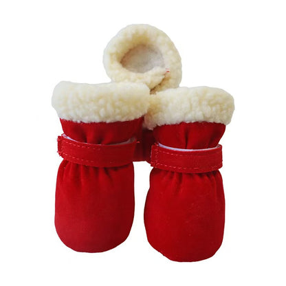 Weiche Samt-Pfotenstiefel für Hunde – Warm & rutschfest