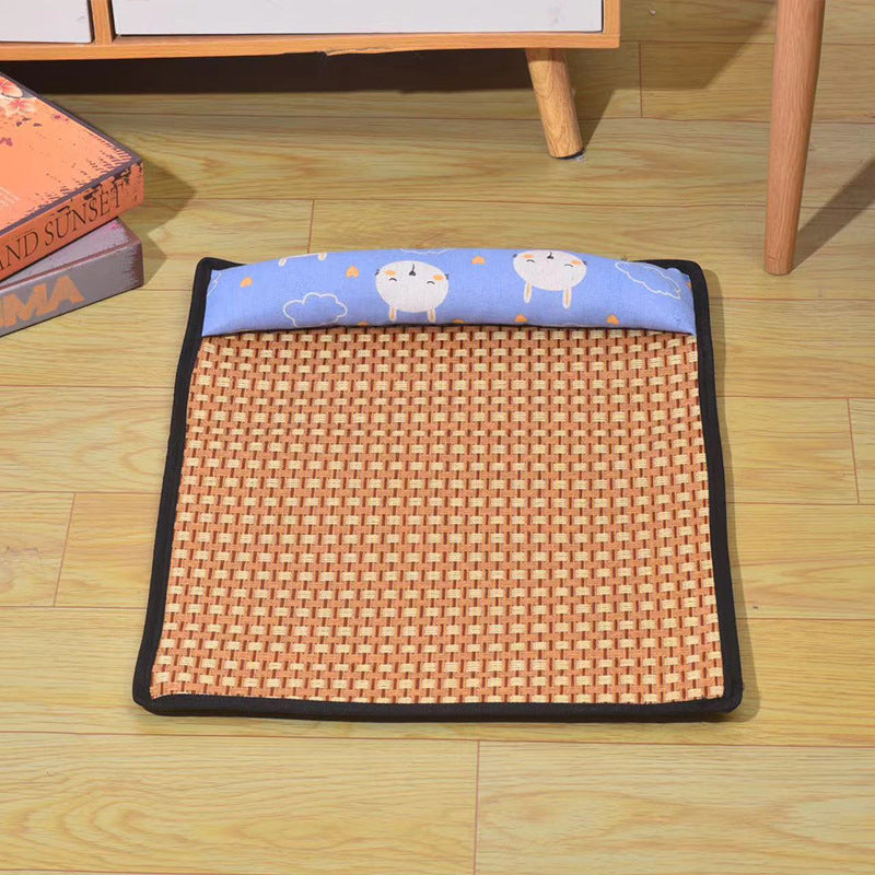 Atmungsaktive Kühlmatte aus Rattan für Hunde