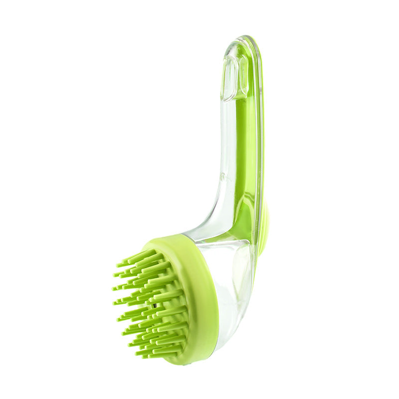 2-in-1 Silikon-Bade- und Massagebürste für Haustiere mit Shampoo-Spender