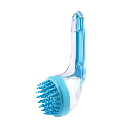 2-in-1 Silikon-Bade- und Massagebürste für Haustiere mit Shampoo-Spender