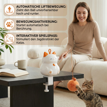Automatischer Katzen-Spielball mit Liftbewegung – Interaktives Beschäftigungsspielzeug