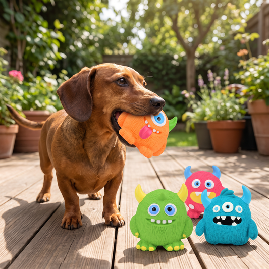 Robustes Umweltfreundliches Monster-Hundespielzeug aus Latex mit Quietscher und Zahnpflegefunktion