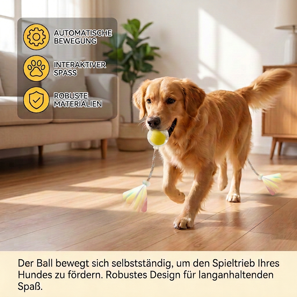 Verbesserter „Smart Rolling Dog Ball“ – strapazierfähiges interaktives Spielzeug mit Netzschwanz