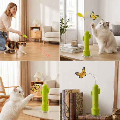 2-in-1-Spielzeug für Katzen: Automatischer Schmetterling und Laser