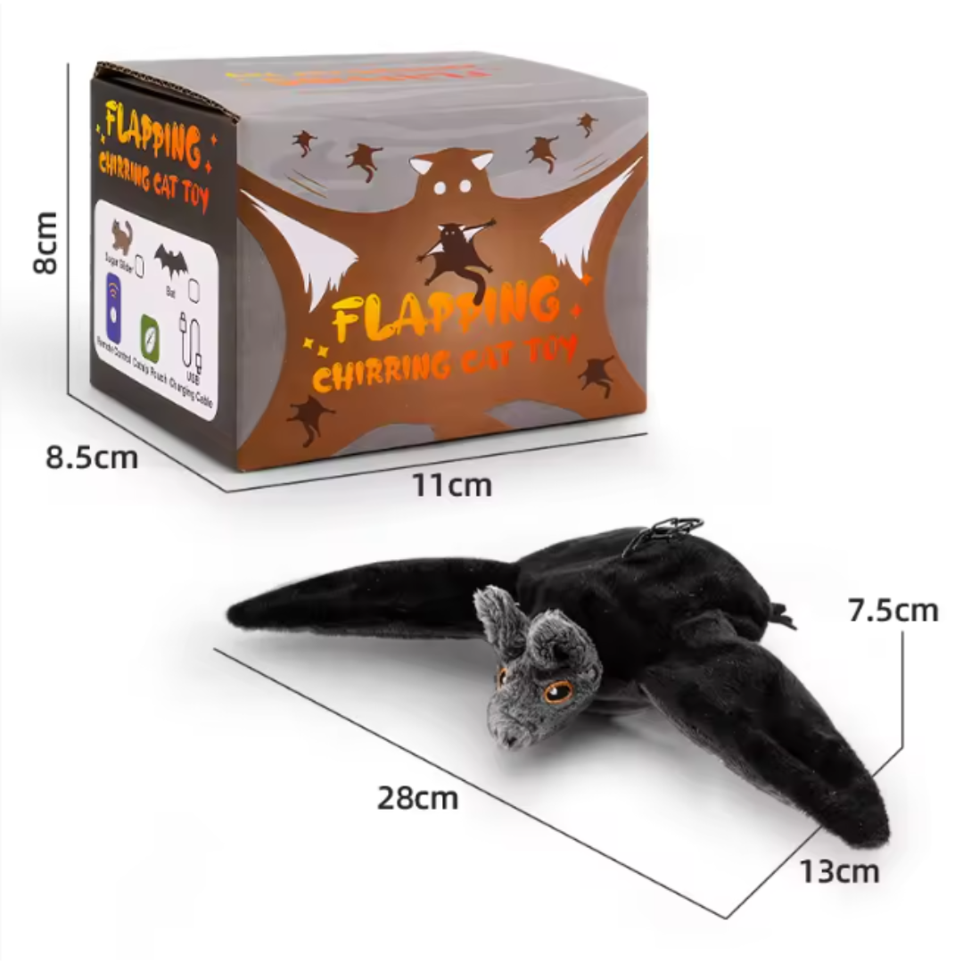 Berührungsaktiviertes Fledermaus-Hundespielzeug zum Flattern mit Katzenminze