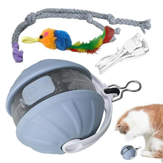 3in1 Interaktiver Katzen Laser Spielball mit Federschwanz