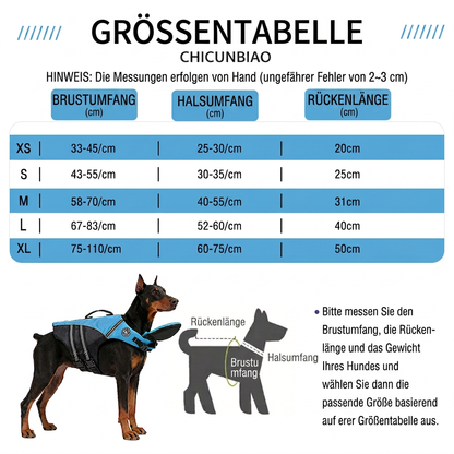 Sicherheits-Schwimmweste für Hunde mit Rettungsgriff