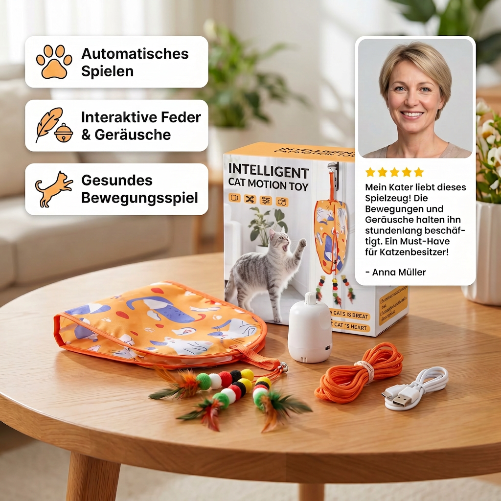 Automatisches hängendes Katzenspielzeug mit Federlockern und Geräuschen