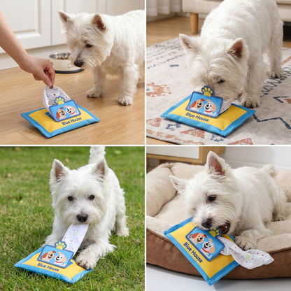 Langlebiges Schnüffelspielzeug für Hunde im Tuchbox Design – Mit Versteckfach & Quietschfunktion