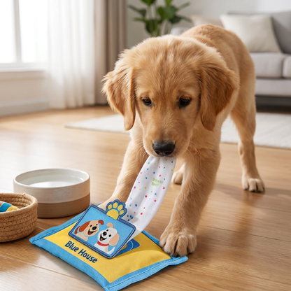 Langlebiges Schnüffelspielzeug für Hunde im Tuchbox Design – Mit Versteckfach & Quietschfunktion