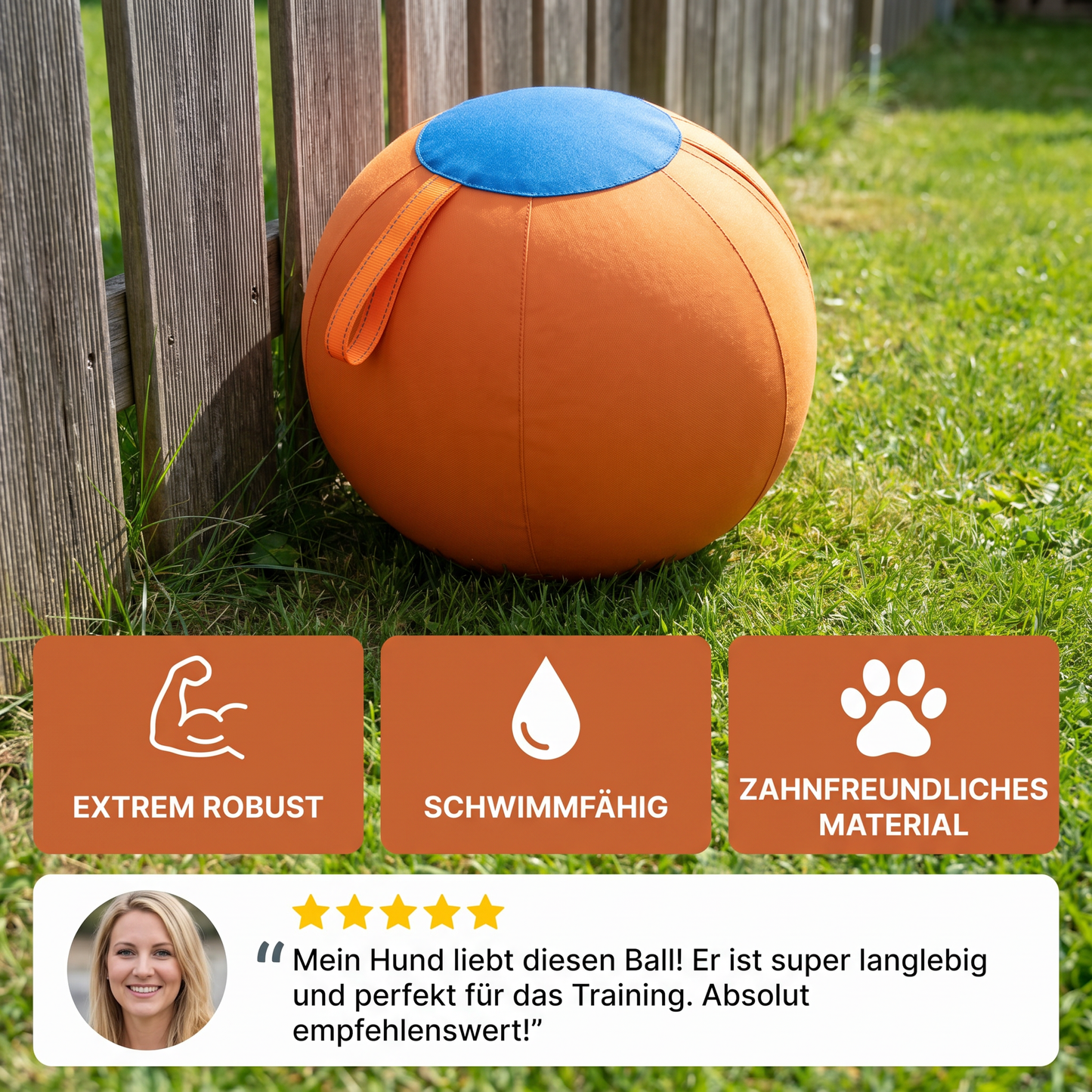 Robuster Trainingsball mit Hülle für Hunde