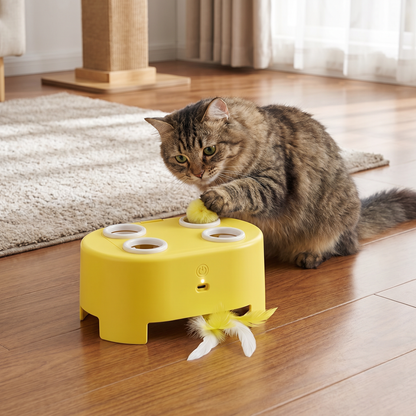 Automatisches Spielzeug mit flatternden Federn für Katzen