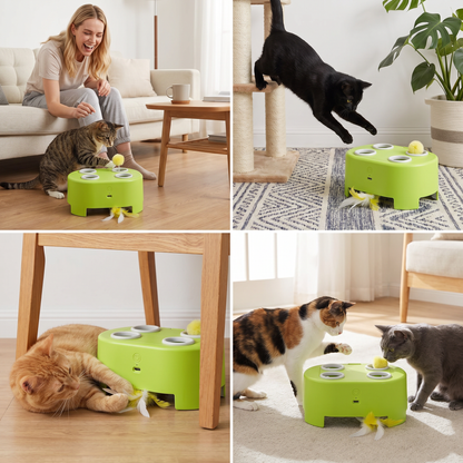 Automatisches Spielzeug mit flatternden Federn für Katzen