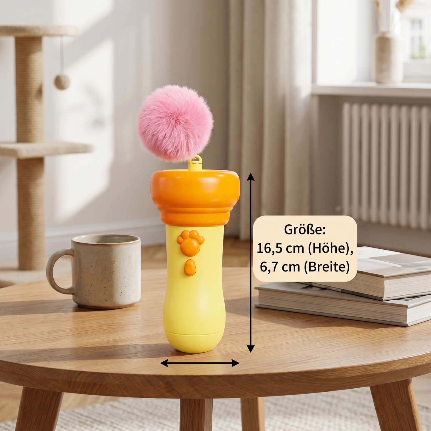 Interaktiver Pompon-Werfer „Tod“ für Katzen