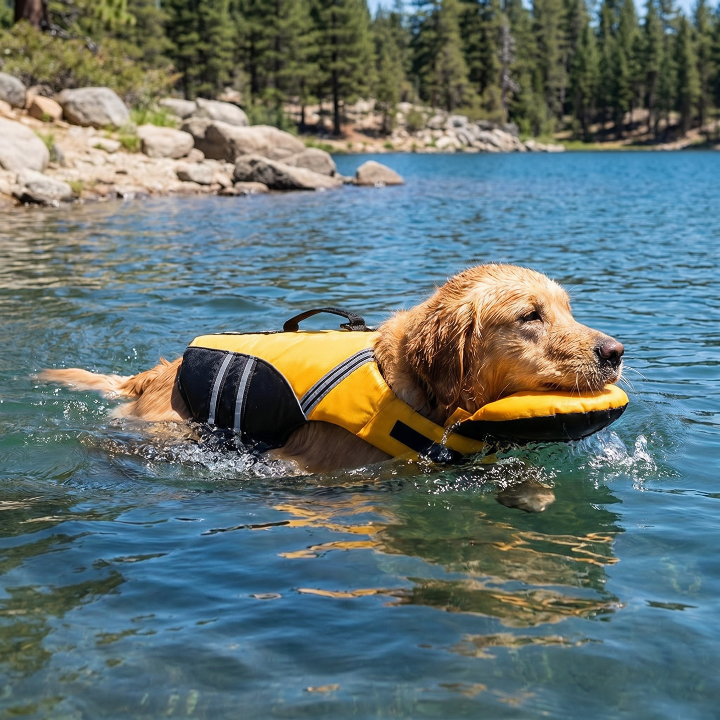 Sicherheits-Schwimmweste für Hunde mit Rettungsgriff