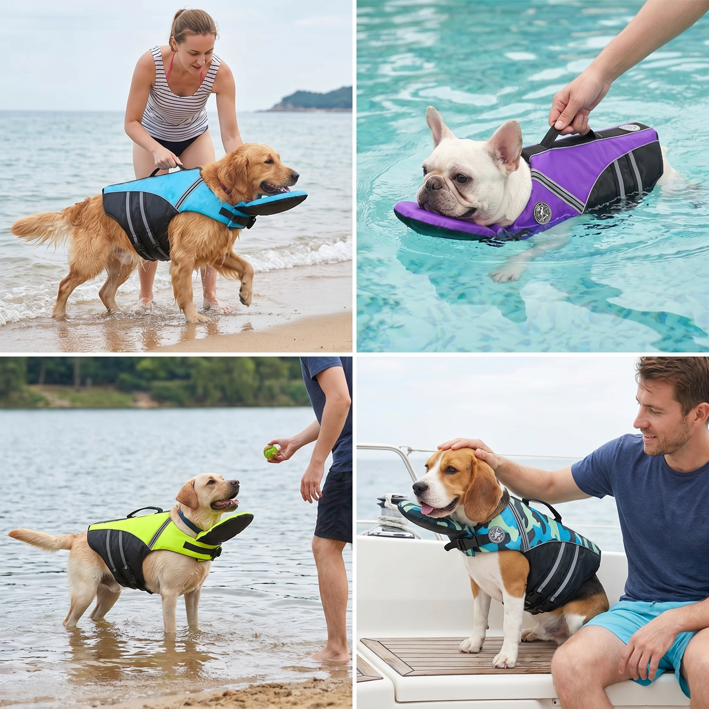 Sicherheits-Schwimmweste für Hunde mit Rettungsgriff
