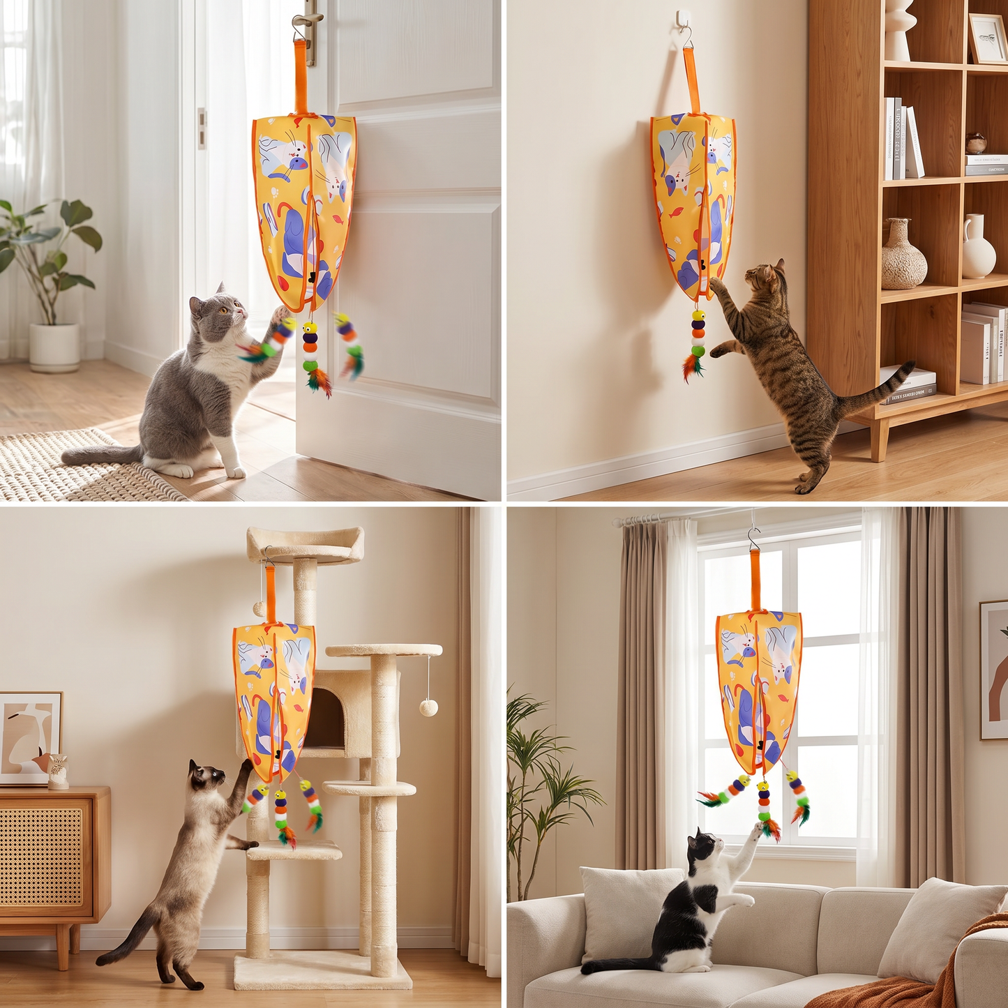 Automatisches hängendes Katzenspielzeug mit Federlockern und Geräuschen