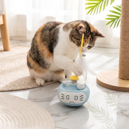 Interaktives 3-in-1-Katzenspielzeug mit Katzenminze, Federstab und Glöckchen