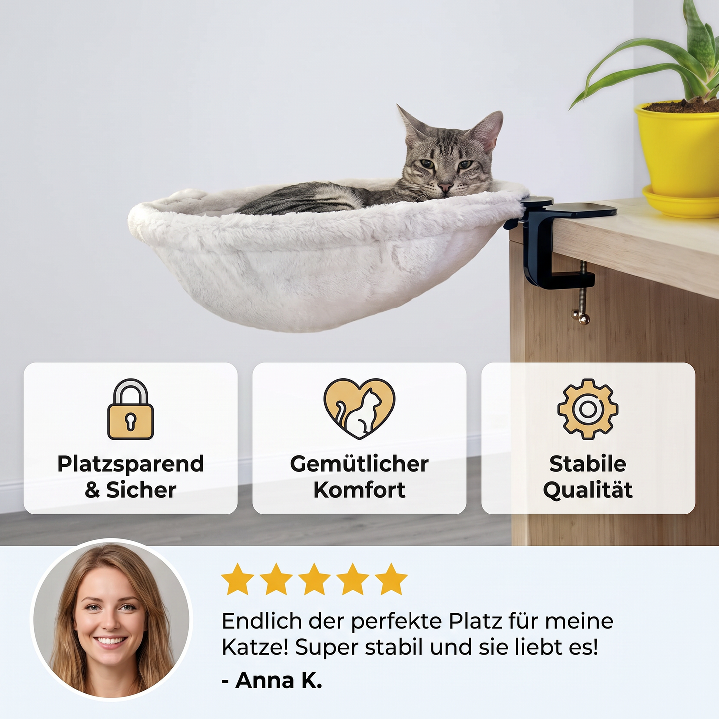 Hochwertige Hängematte für Katzen für Schreibtische und Regale