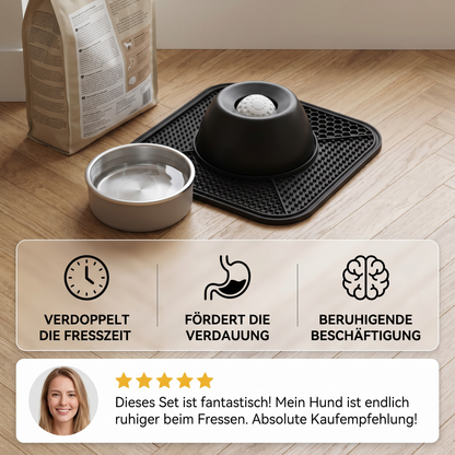 2-in-1-Slow-Feeder-Hundenapf mit Leckmatte