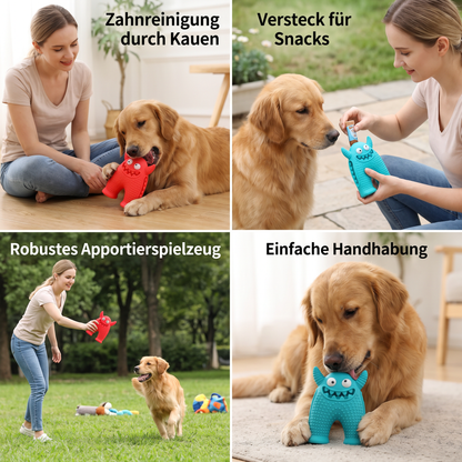 Robustes Zahnpflege-Kauspielzeug für Hunde – Zahnreinigungsmonster in Hundefarben