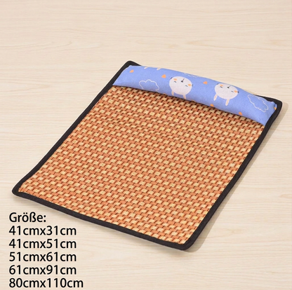 Atmungsaktive Kühlmatte aus Rattan für Hunde