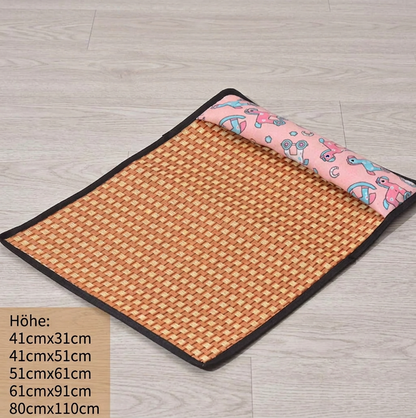 Atmungsaktive Kühlmatte aus Rattan für Hunde