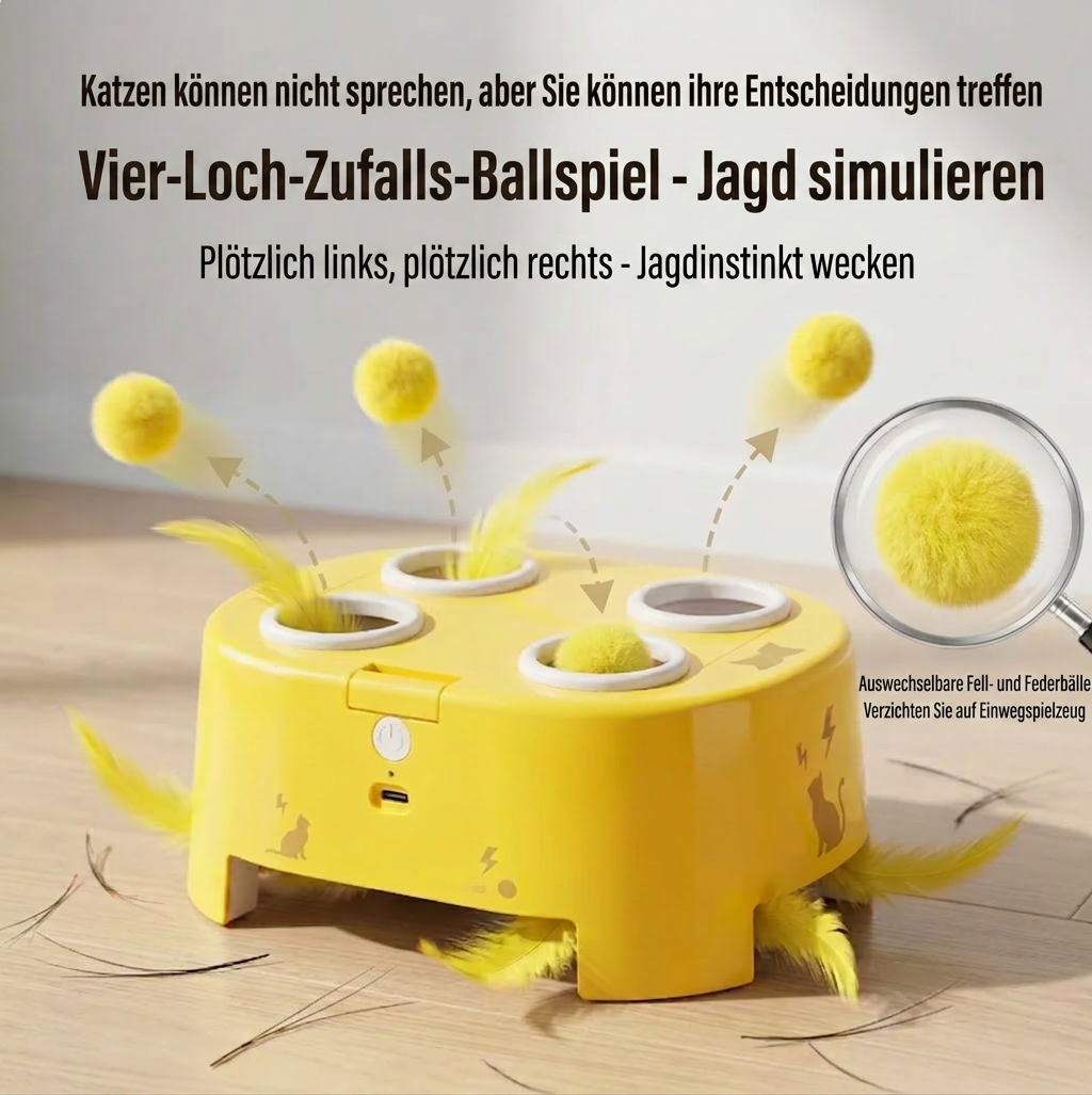 Automatisches Spielzeug mit flatternden Federn für Katzen