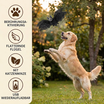 Berührungsaktiviertes Fledermaus-Hundespielzeug zum Flattern mit Katzenminze