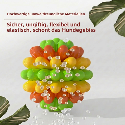 Bunter Hundekau-Ball mit Noppen