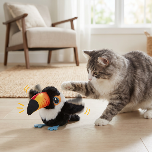 Flatterndes und Zwitscherndes Vogel Katzenspielzeug