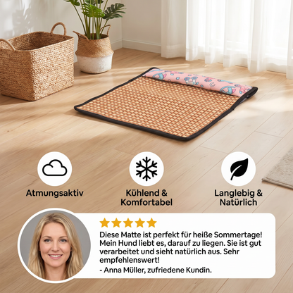Atmungsaktive Kühlmatte aus Rattan für Hunde