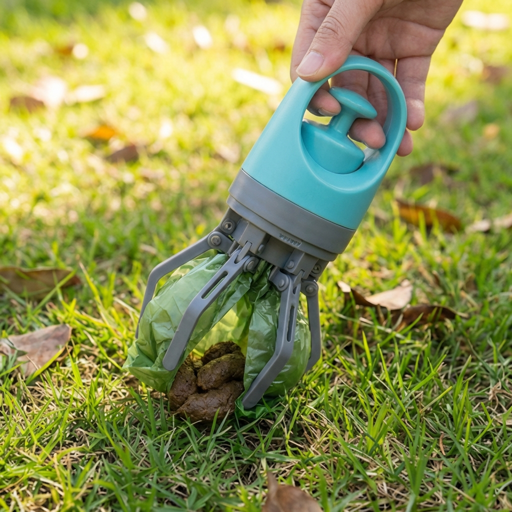 Praktische Kotgreifarm Hilfe mit Kotbeutel – Tragbares Outdoor-Set