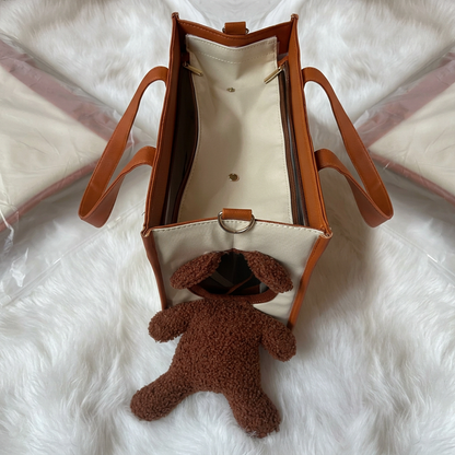Haustier Tragetasche mit Teddybär Guck-Loch Fenster