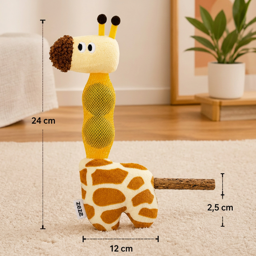 3-in-1 Zahnpflege-Giraffen-Katzenspielzeug – Plüsch, Katzenminze-Bälle & Natürlicher Kaustab