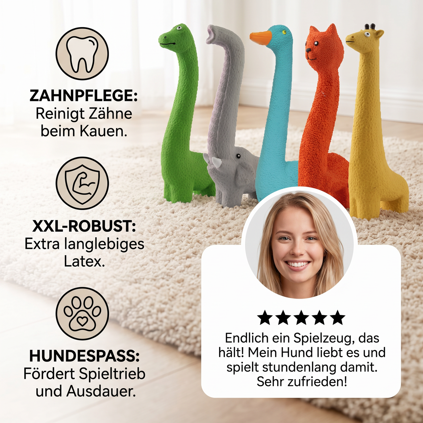 XXL Robustes Latex-Hundespielzeug zur Zahnreinigung