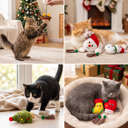 Weihnachtliches Katzenminze-Seilspielzeug für Katzen
