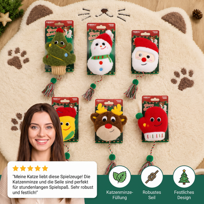 Weihnachtliches Katzenminze-Seilspielzeug für Katzen