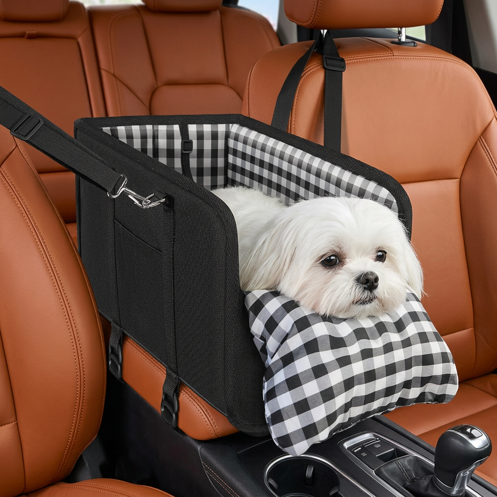 Sichere Auto-Transporttasche für kleine Hunde & Katzen mit Sicherheitsleine & rutschfestem Boden